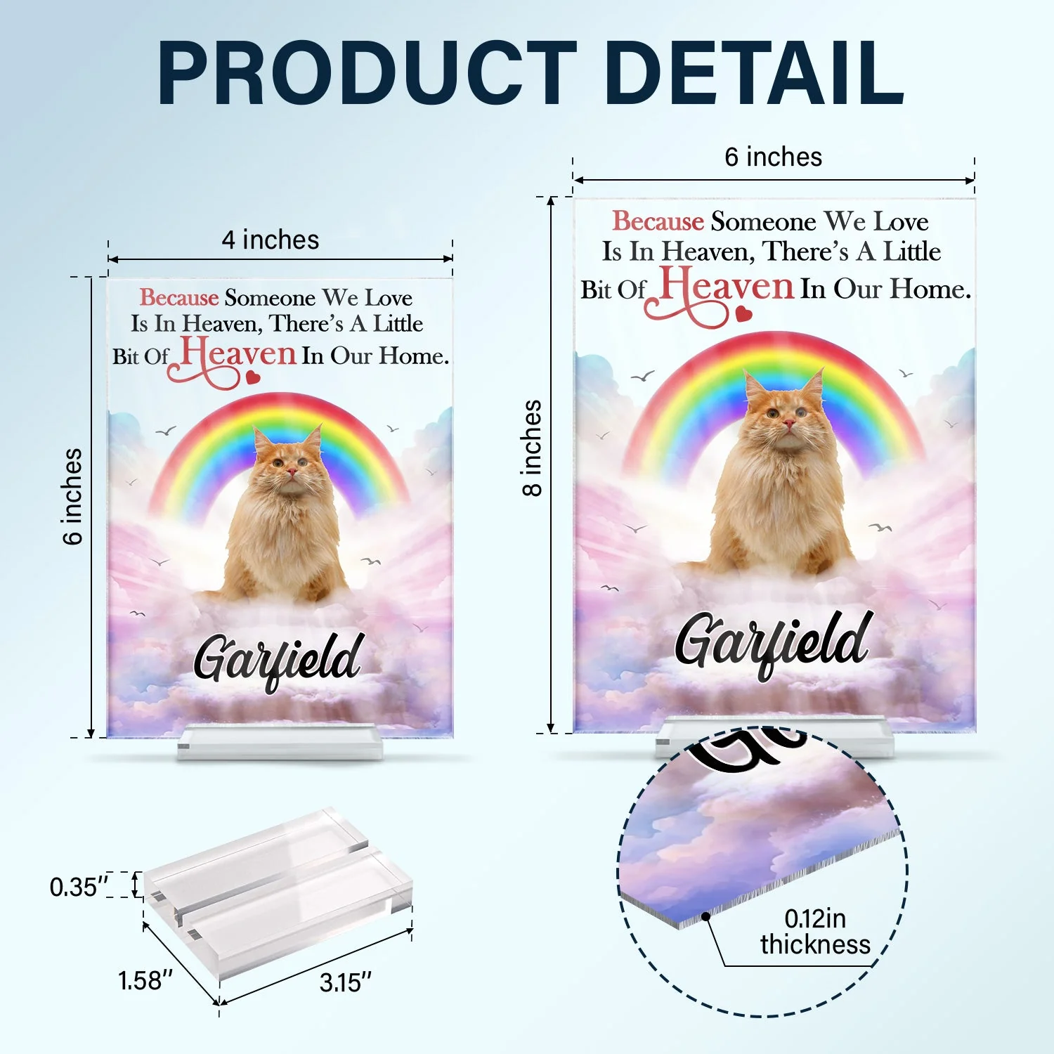 Custom Photo A Piece Of My Heart - Memorial Gift For Cat Lovers, Dog Lovers - Personalized Vertical Rectangle Acrylic Plaque - Image 6