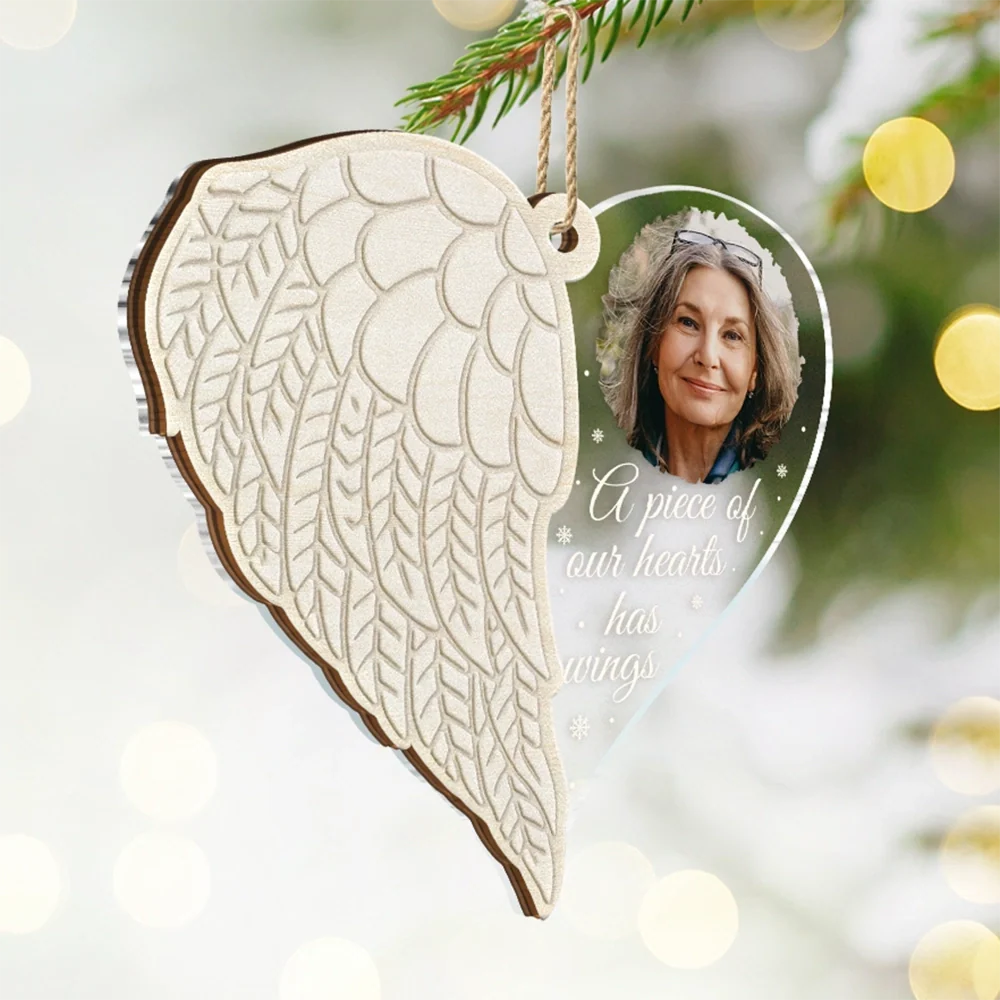 Custom Photo A Piece Of My Heart - Personalized 2-Layered Mix Ornament - Image 2