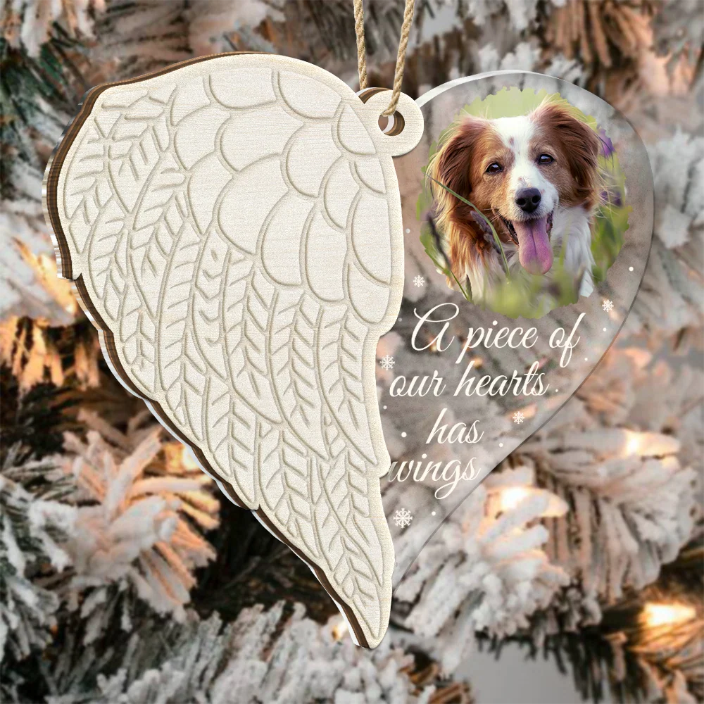 Custom Photo A Piece Of My Heart - Personalized 2-Layered Mix Ornament - Image 3