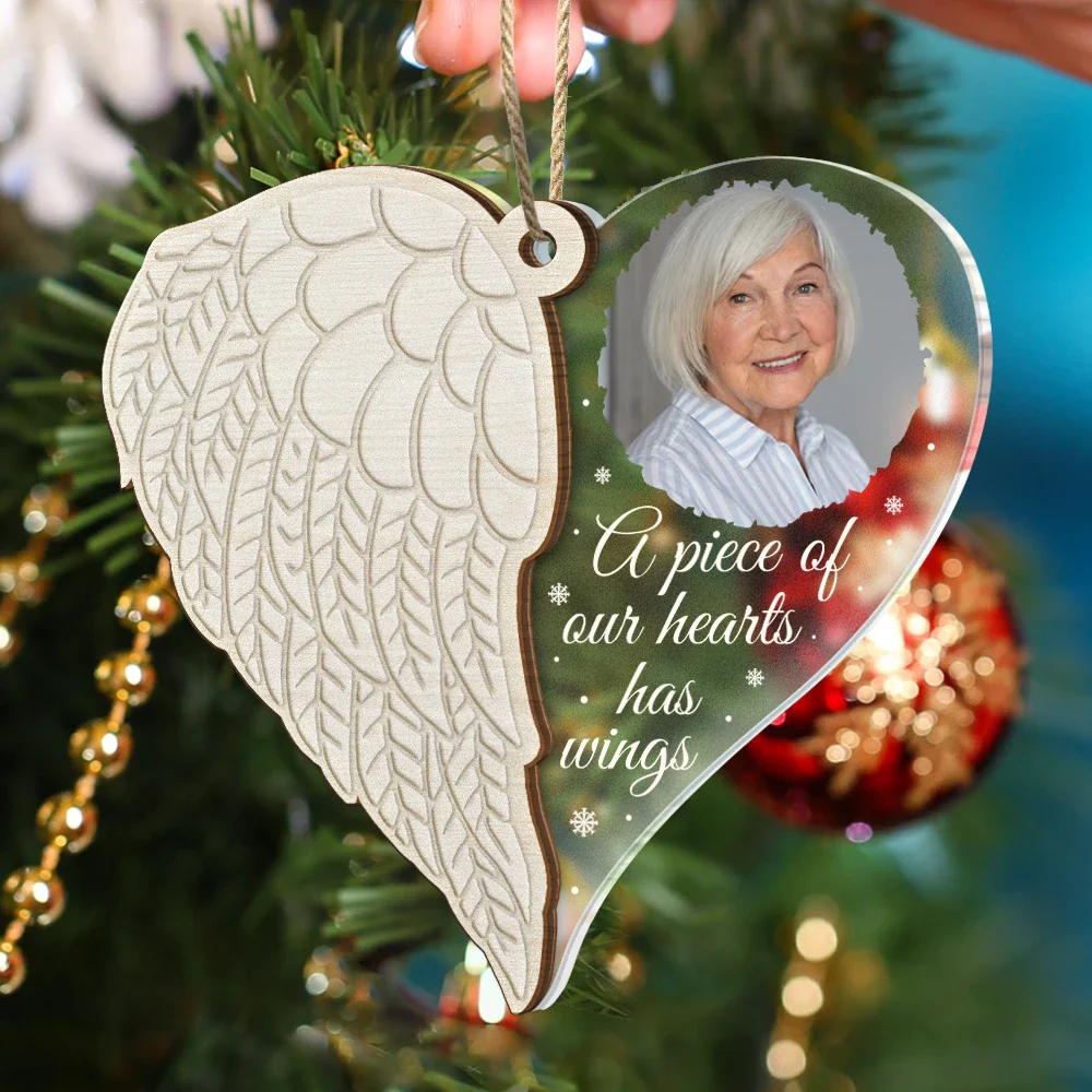 Custom Photo A Piece Of My Heart - Personalized 2-Layered Mix Ornament - Image 4