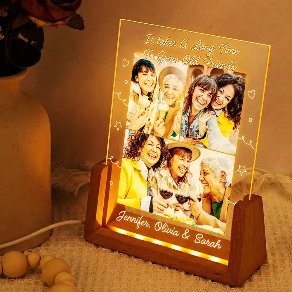 Custom Photo A True Friendship Is A Journey Without An End - Personalized Night Light - Image 2