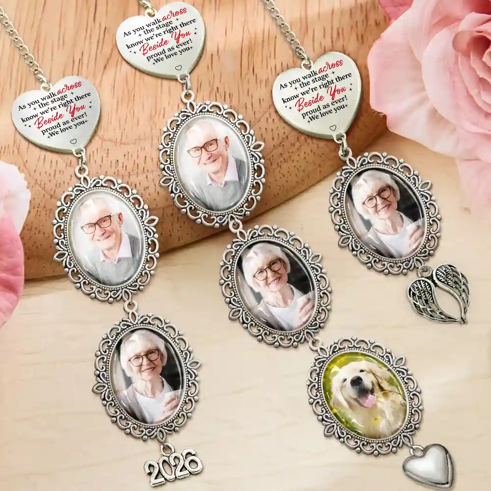 Custom Photo Across The Stage Know I'm Right There - Personalized Graduation Tassel Charm - Image 2