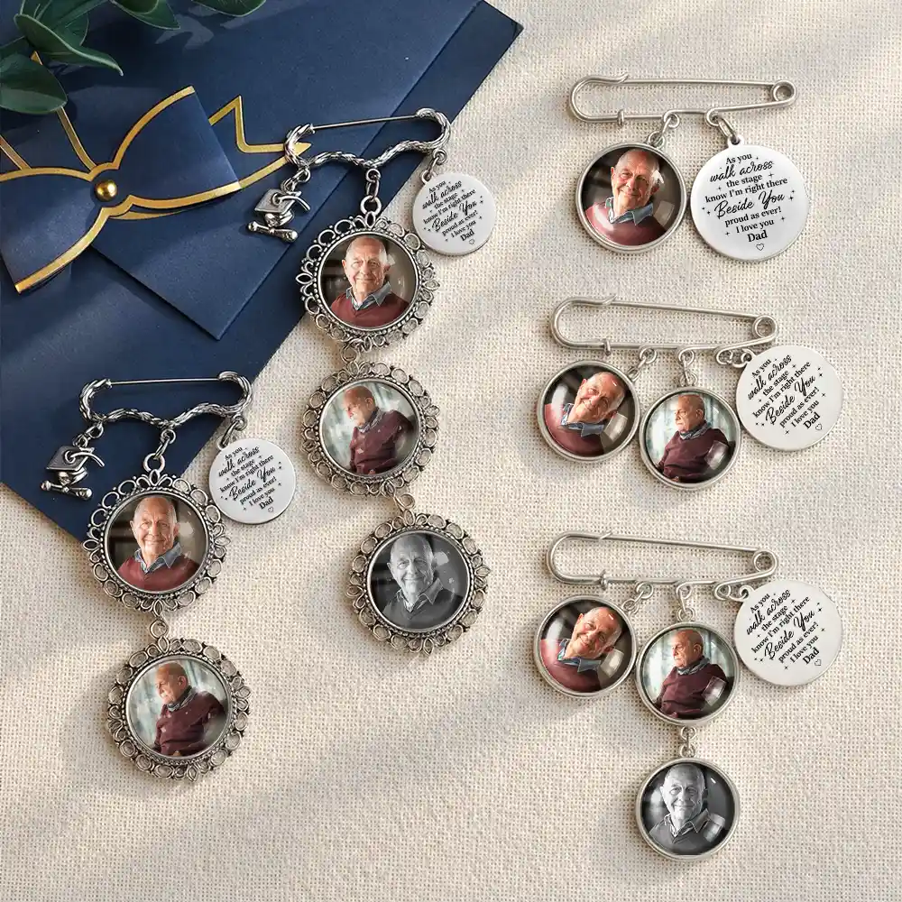 Custom Photo Across The Stage Know I'm Right There - Personalized Graduation Tassel Pin - Image 4