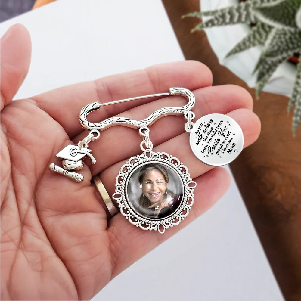 Custom Photo Across The Stage Know I'm Right There - Personalized Graduation Tassel Pin - Image 5