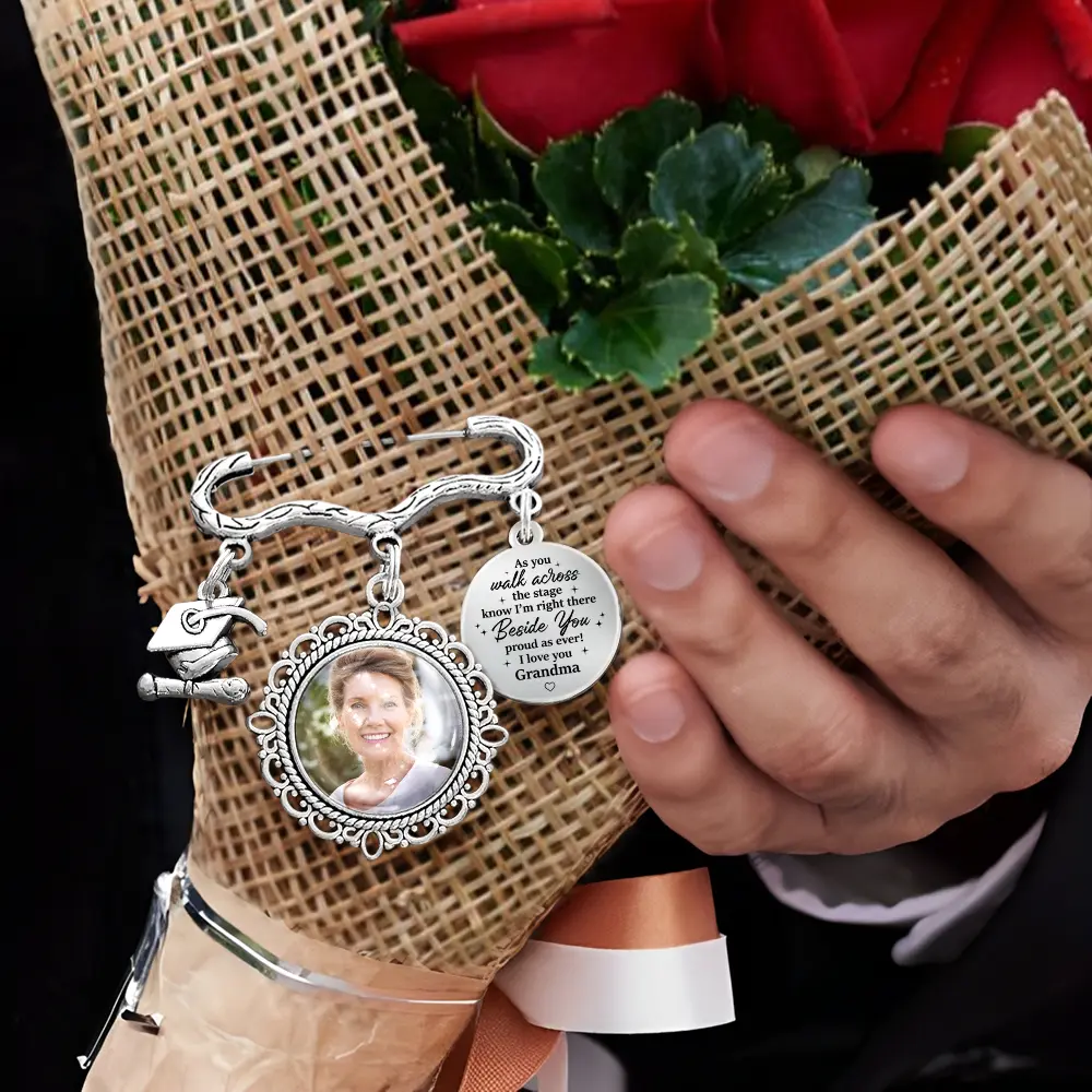 Custom Photo Across The Stage Know I'm Right There - Personalized Graduation Tassel Pin - Image 6