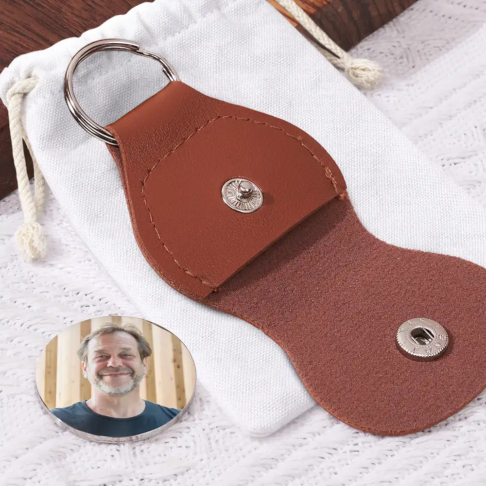 Custom Photo Across The Stage Know I'm Right There - Personalized Leather Pocket Hug - Image 2