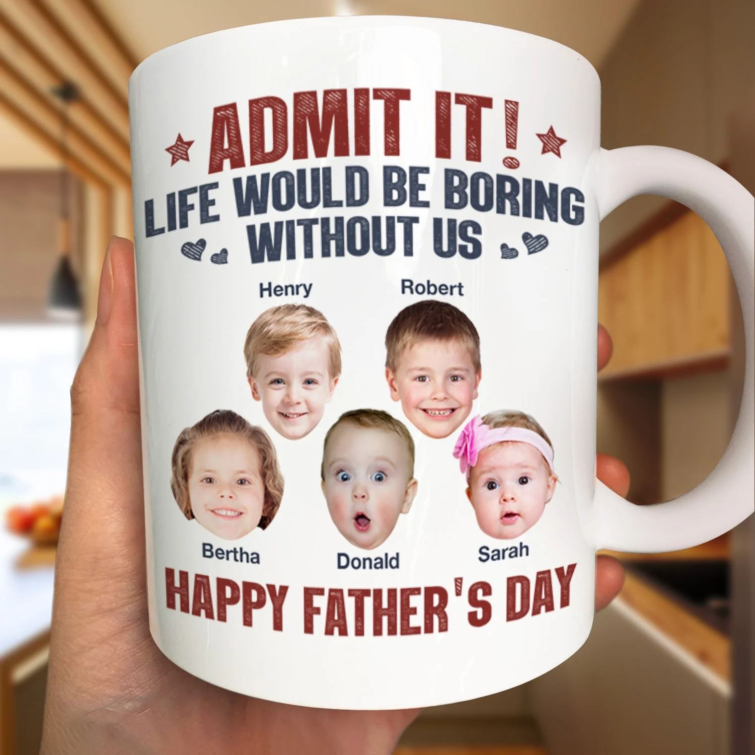 Custom Photo Admit It Life Would Be Boring Without Us - Gift For Dad, Father, Dog Lover, Cat Lover - Personalized Mug - Image 4