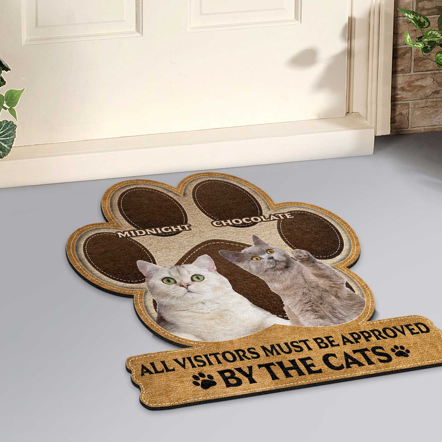 Custom Photo All Guests Must Be Approved - Gift For Pet Lovers - Personalized Custom Shaped Doormat - Image 3