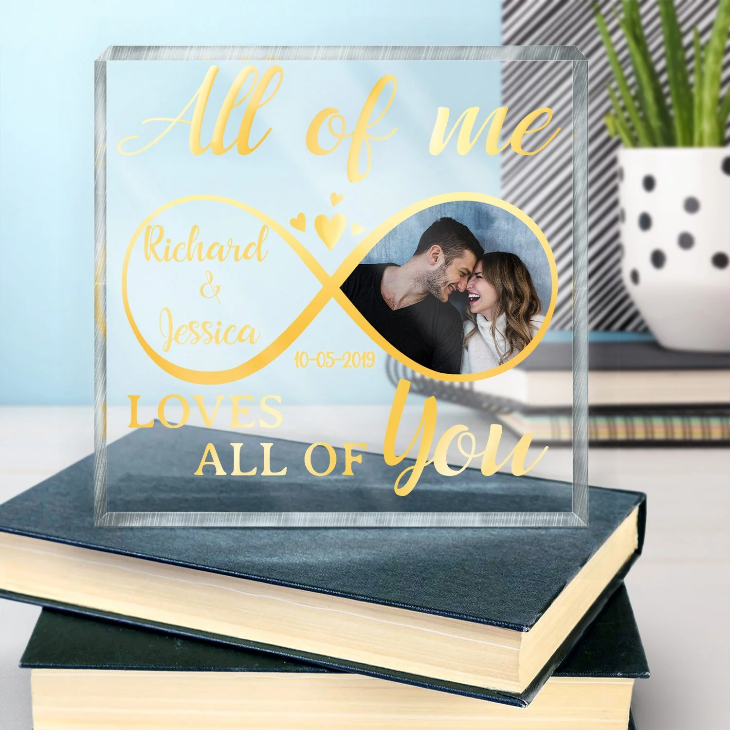 Custom Photo All Of Me Loves All Of You - Loving, Anniversary Gift For Couple, Spouse, Husband, Wife - Personalized Square Shaped Acrylic Plaque - Image 4