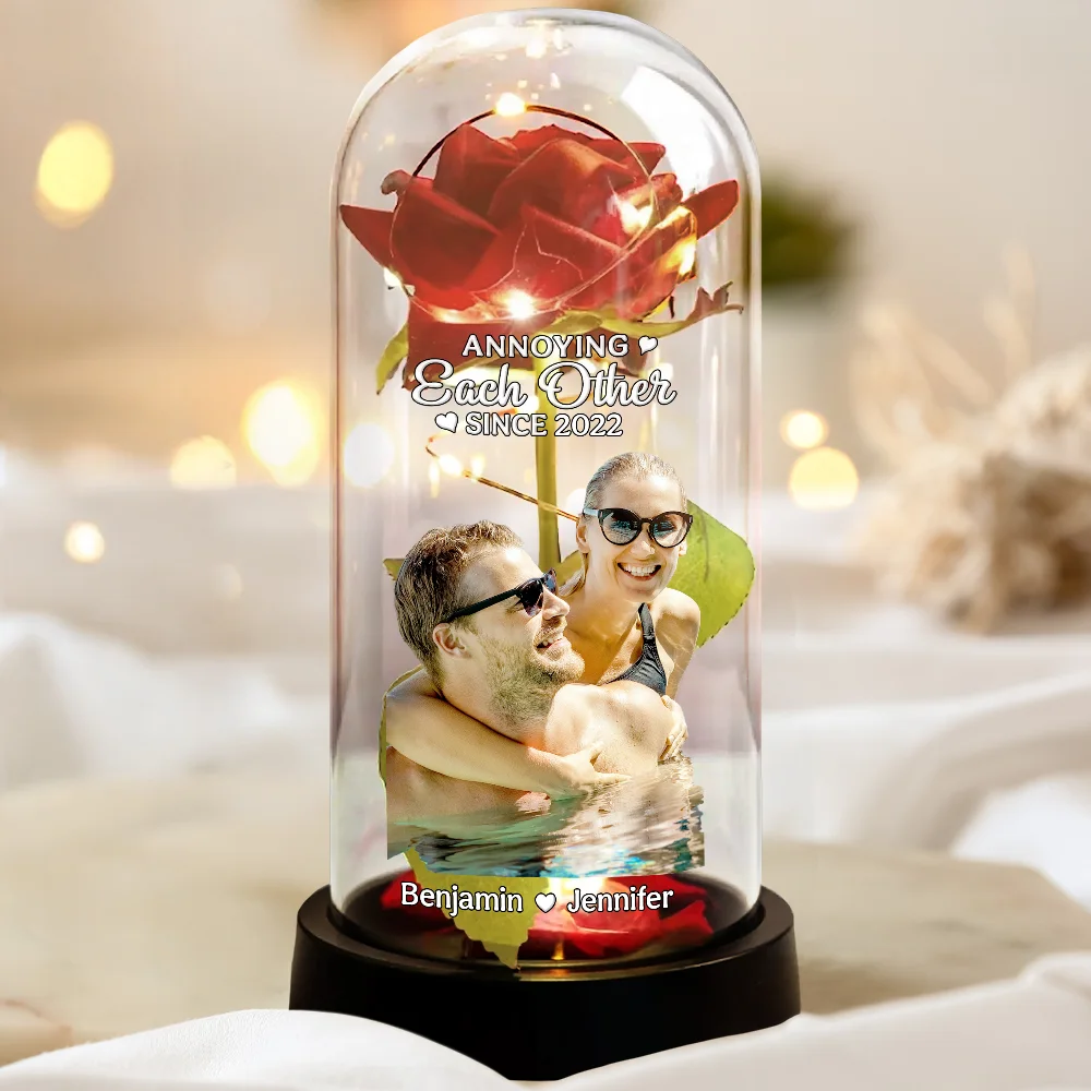 Custom Photo All Of Me Loves All Of You - Personalized Everlasting Rose Dome Lamp - Image 4