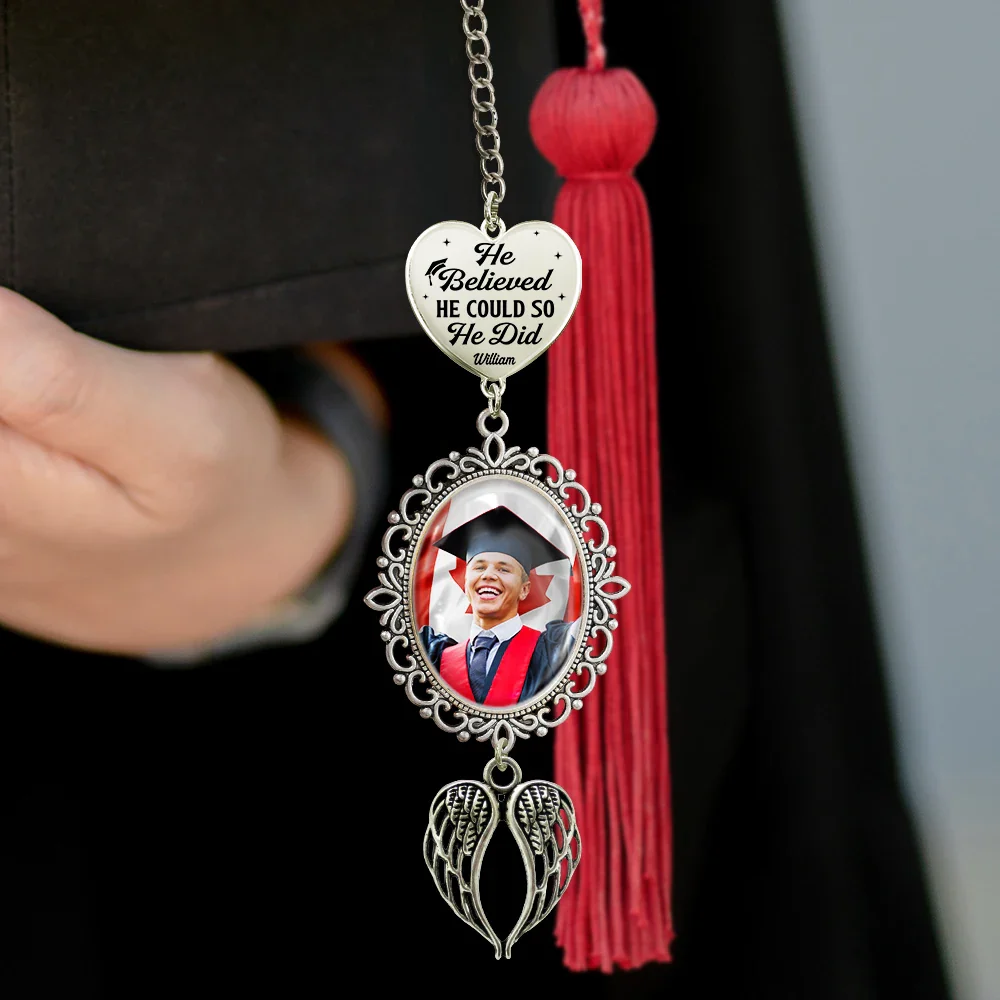 Custom Photo All The Hassle For A Tassel - Personalized Graduation Tassel Charm - Image 3