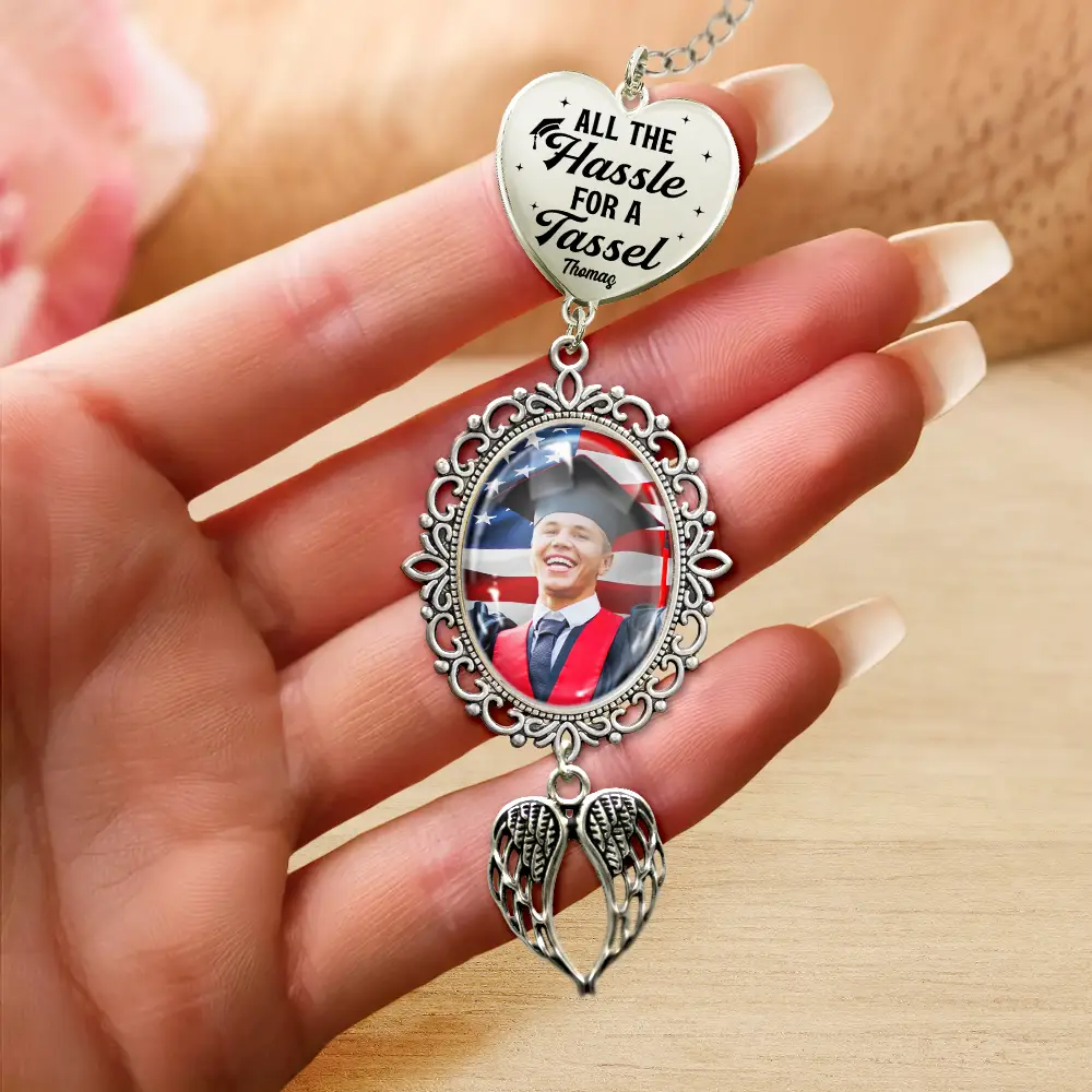 Custom Photo All The Hassle For A Tassel - Personalized Graduation Tassel Charm - Image 4