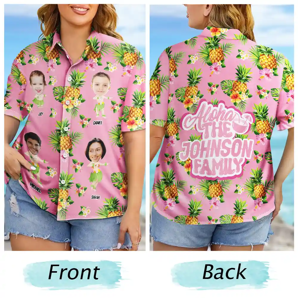 Custom Photo Aloha The Family - Personalized Hawaiian Shirt - Image 8