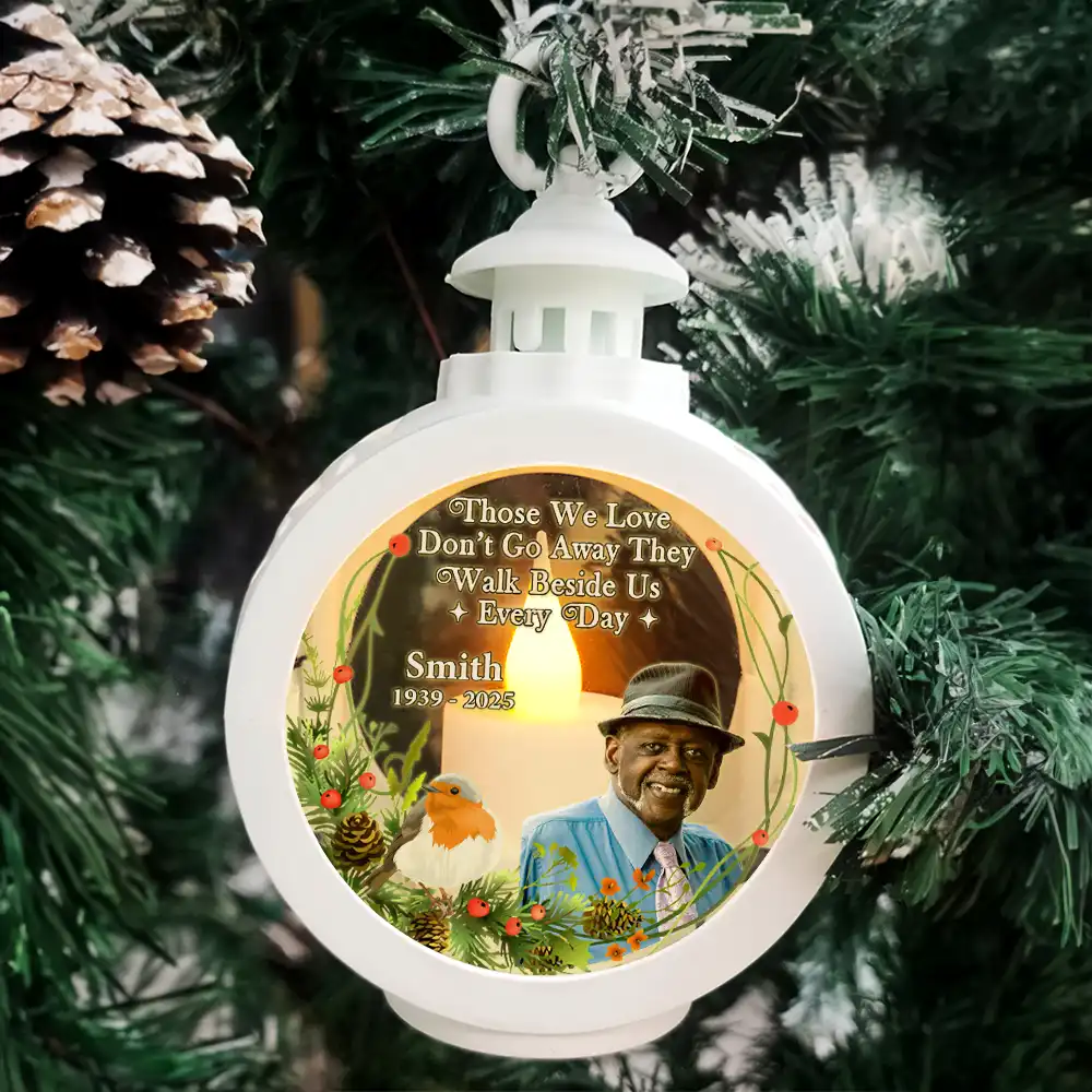 Custom Photo Although You Cannot See Me I'm Always With You - Personalized Candlelight Lantern Ornament - Image 5