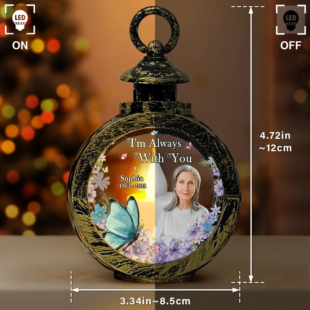 Custom Photo Although You Cannot See Me Memorial - Personalized Candlelight Lantern Ornament - Image 4
