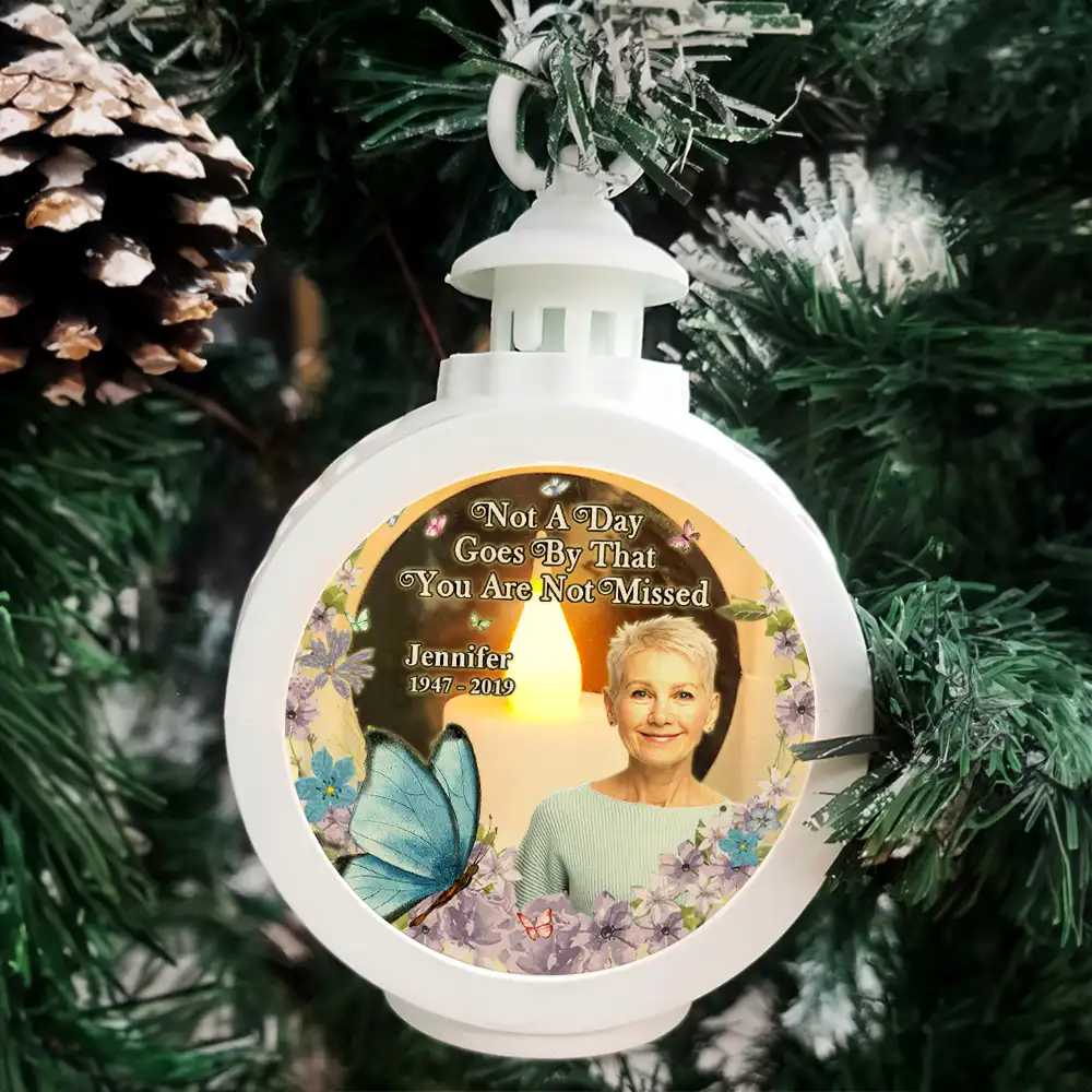 Custom Photo Although You Cannot See Me Memorial - Personalized Candlelight Lantern Ornament - Image 5