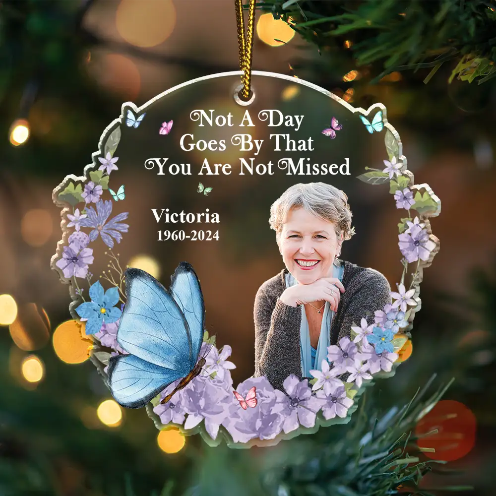 Custom Photo Although You Cannot See Me Memorial- Personalized Custom Shaped Acrylic Ornament - Image 4