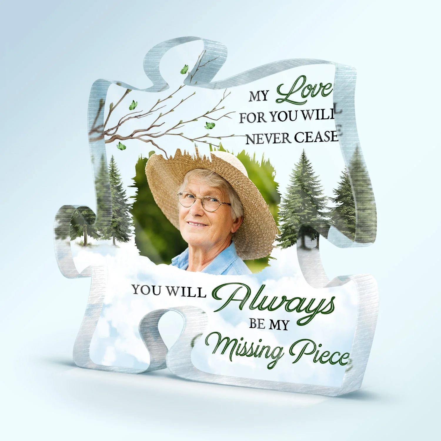 Custom Photo Always Be Our Missing Piece - Loving, Memorial Gift For Family, Siblings, Friends - Personalized Puzzle Shaped Acrylic Plaque - Image 2