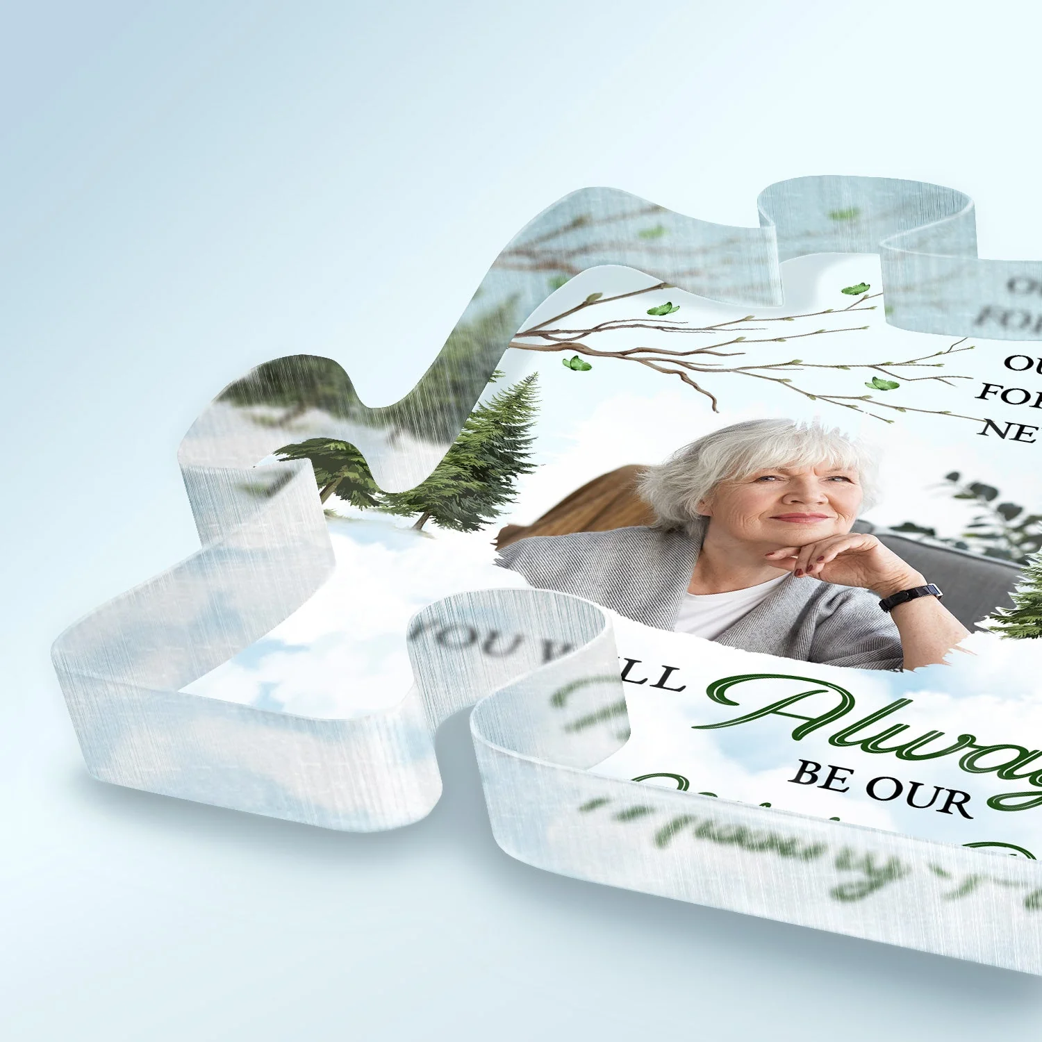 Custom Photo Always Be Our Missing Piece - Loving, Memorial Gift For Family, Siblings, Friends - Personalized Puzzle Shaped Acrylic Plaque - Image 3