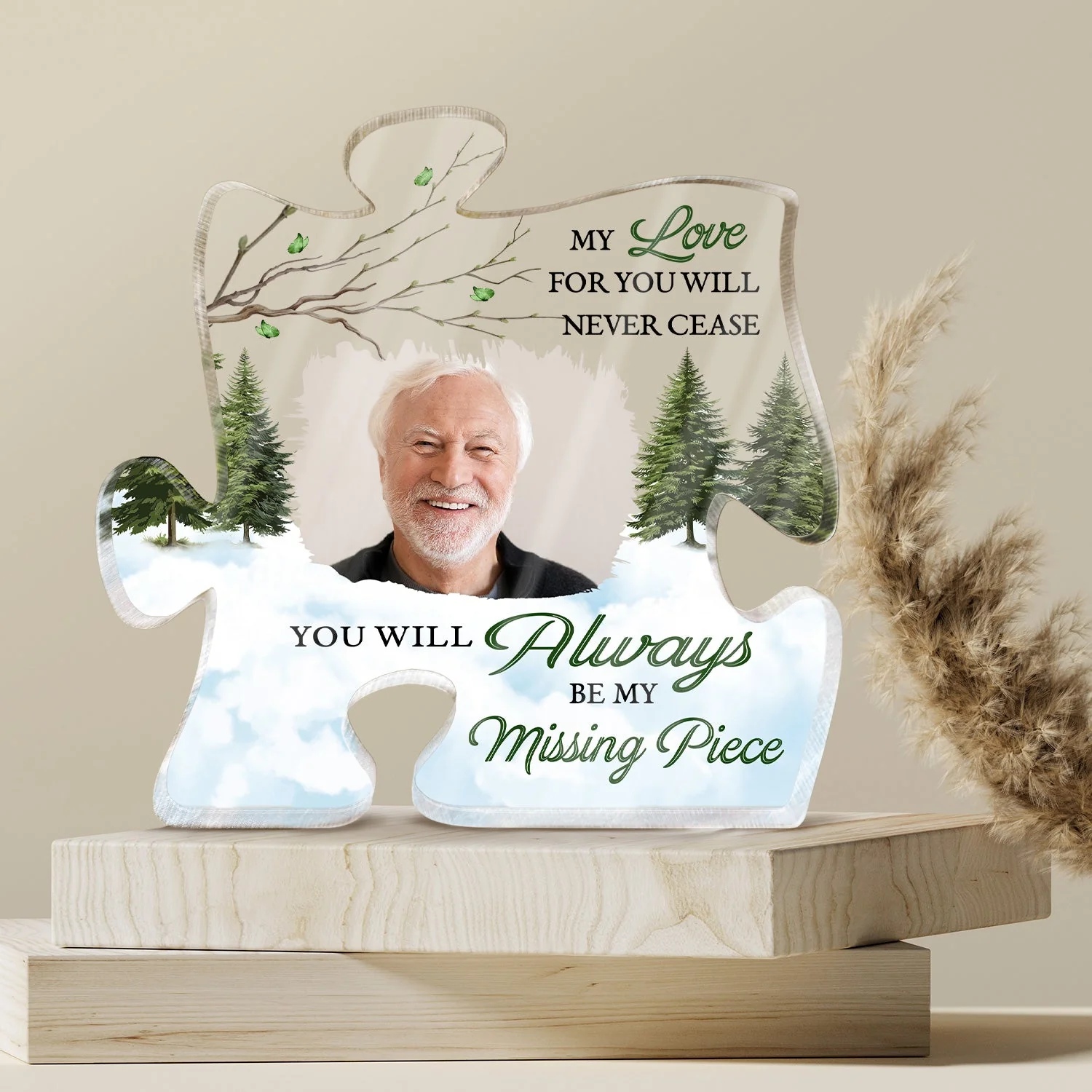 Custom Photo Always Be Our Missing Piece - Loving, Memorial Gift For Family, Siblings, Friends - Personalized Puzzle Shaped Acrylic Plaque - Image 4