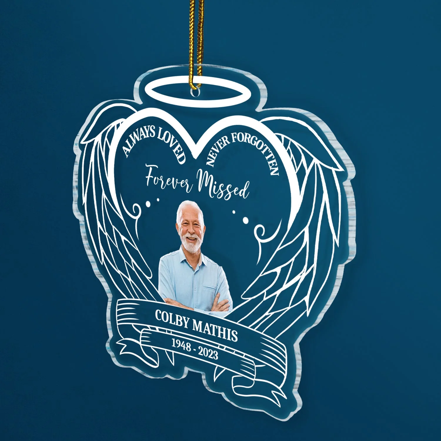 Custom Photo Always In Our Hearts - Christmas, Memorial Gift - Personalized Custom Shaped Acrylic Ornament - Image 3