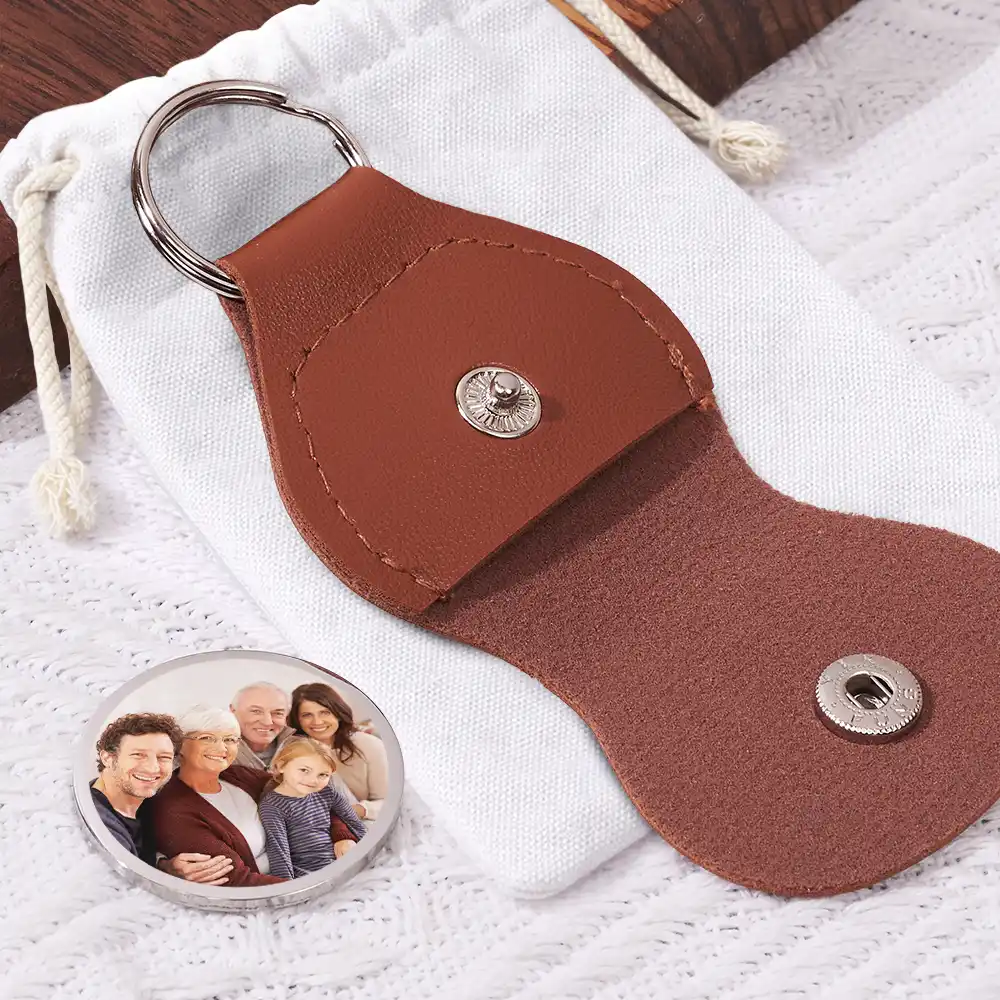 Custom Photo Always Know You Are Loved - Personalized Leather Pocket Hug - Image 2