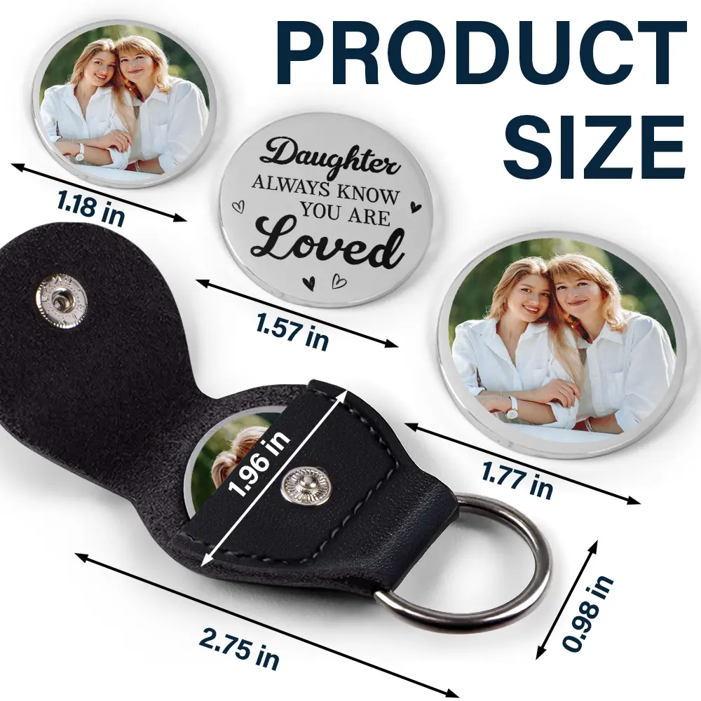Custom Photo Always Know You Are Loved - Personalized Leather Pocket Hug - Image 5