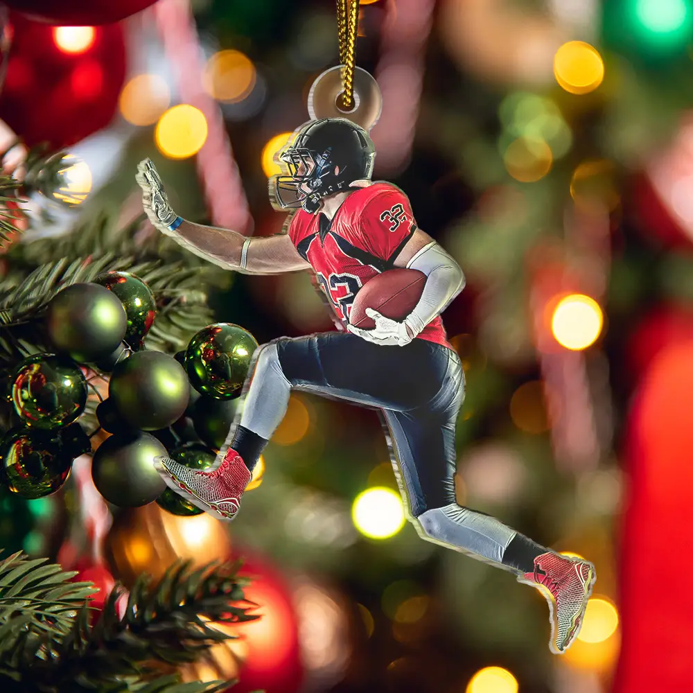 Custom Photo American Football Players - Personalized Acrylic Photo Ornament - Image 6