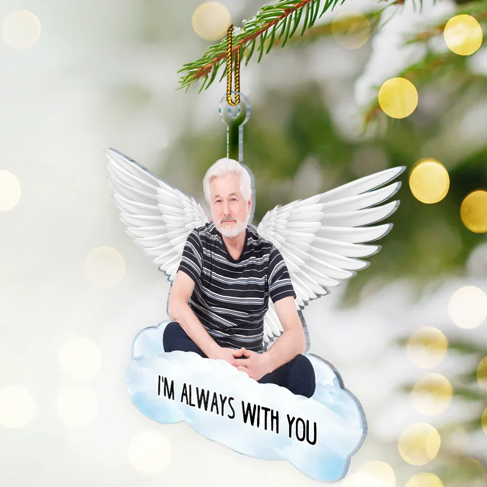 Custom Photo Angel On The Cloud - Personalized Cutout Acrylic Ornament - Image 3