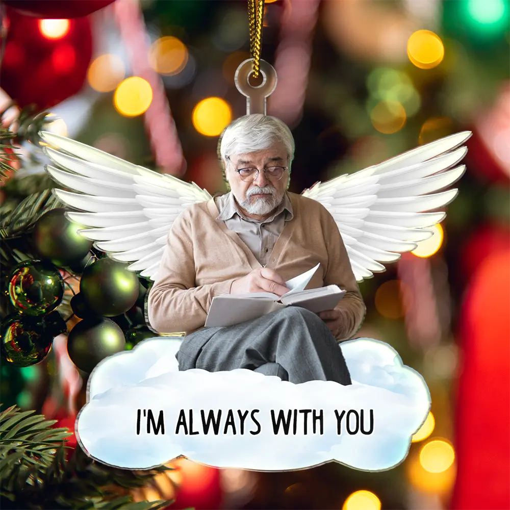 Custom Photo Angel On The Cloud - Personalized Cutout Acrylic Ornament - Image 6