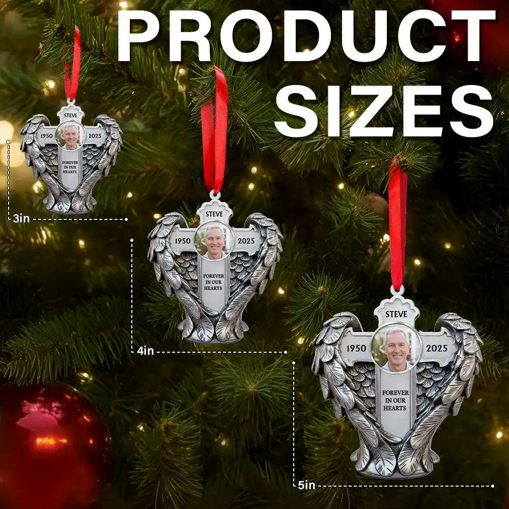 Custom Photo Angel Wings Are Always With You - Personalized Metal Ornament - Image 6
