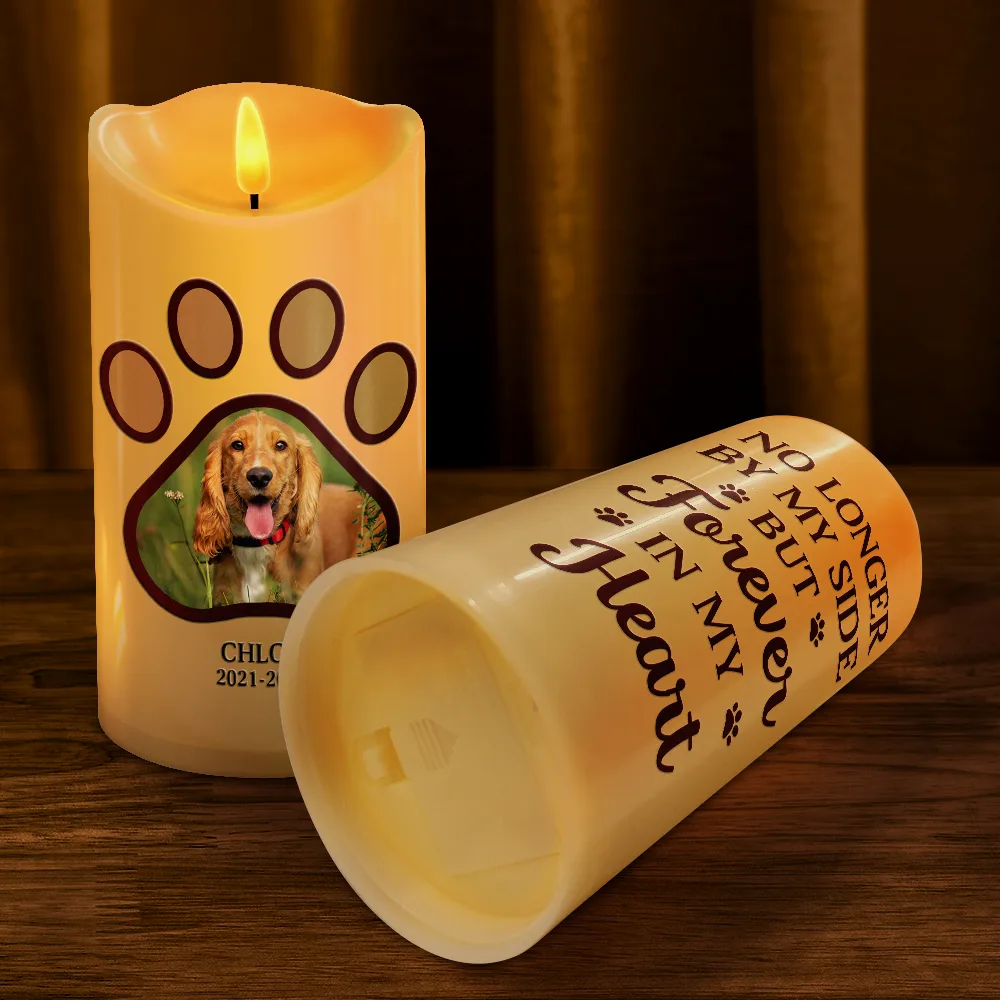Custom Photo Angels Have Paws - Personalized Flameless LED Candle - Image 4
