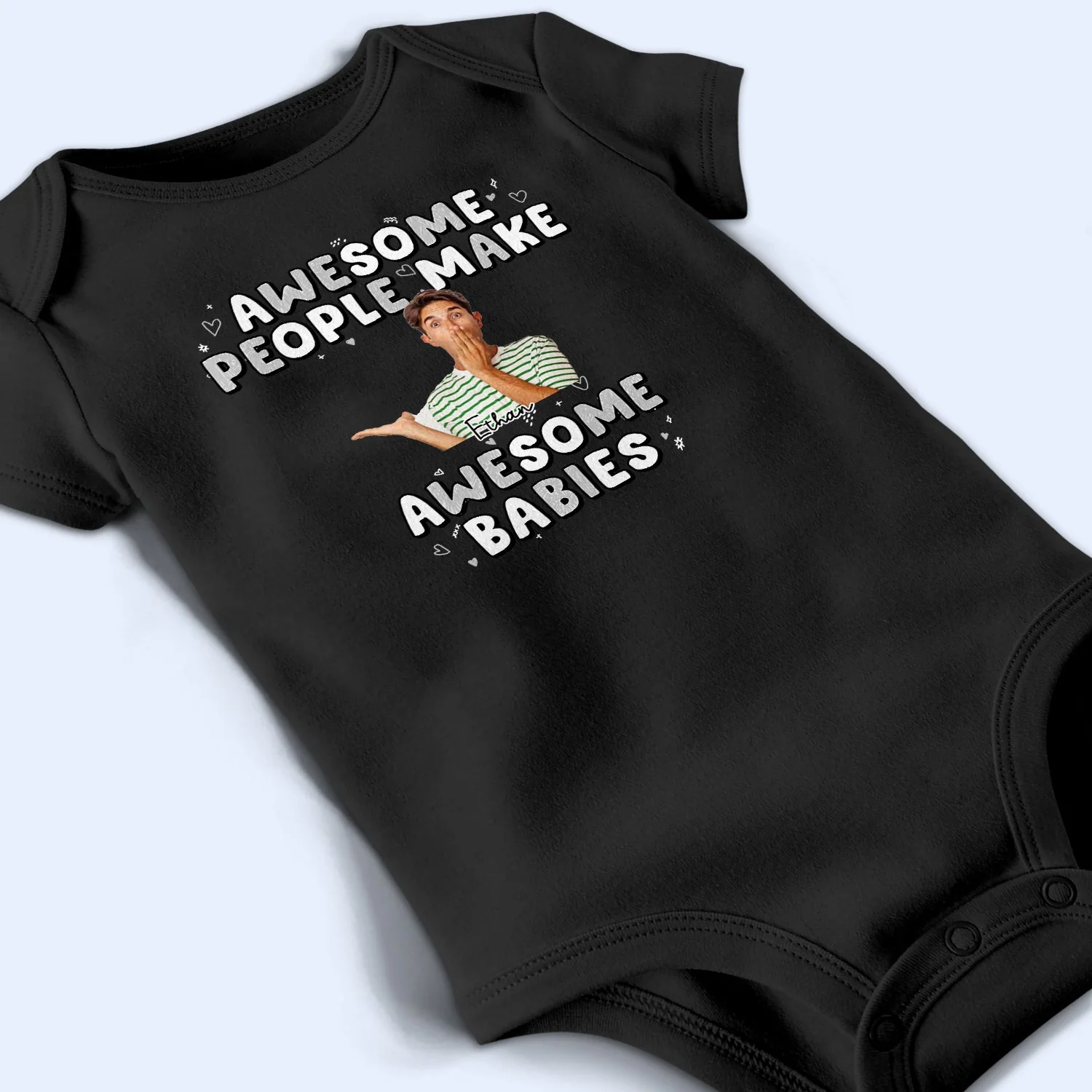 Custom Photo Awesome People - Gift For Newborn Baby - Personalized Baby Onesie - Image 5