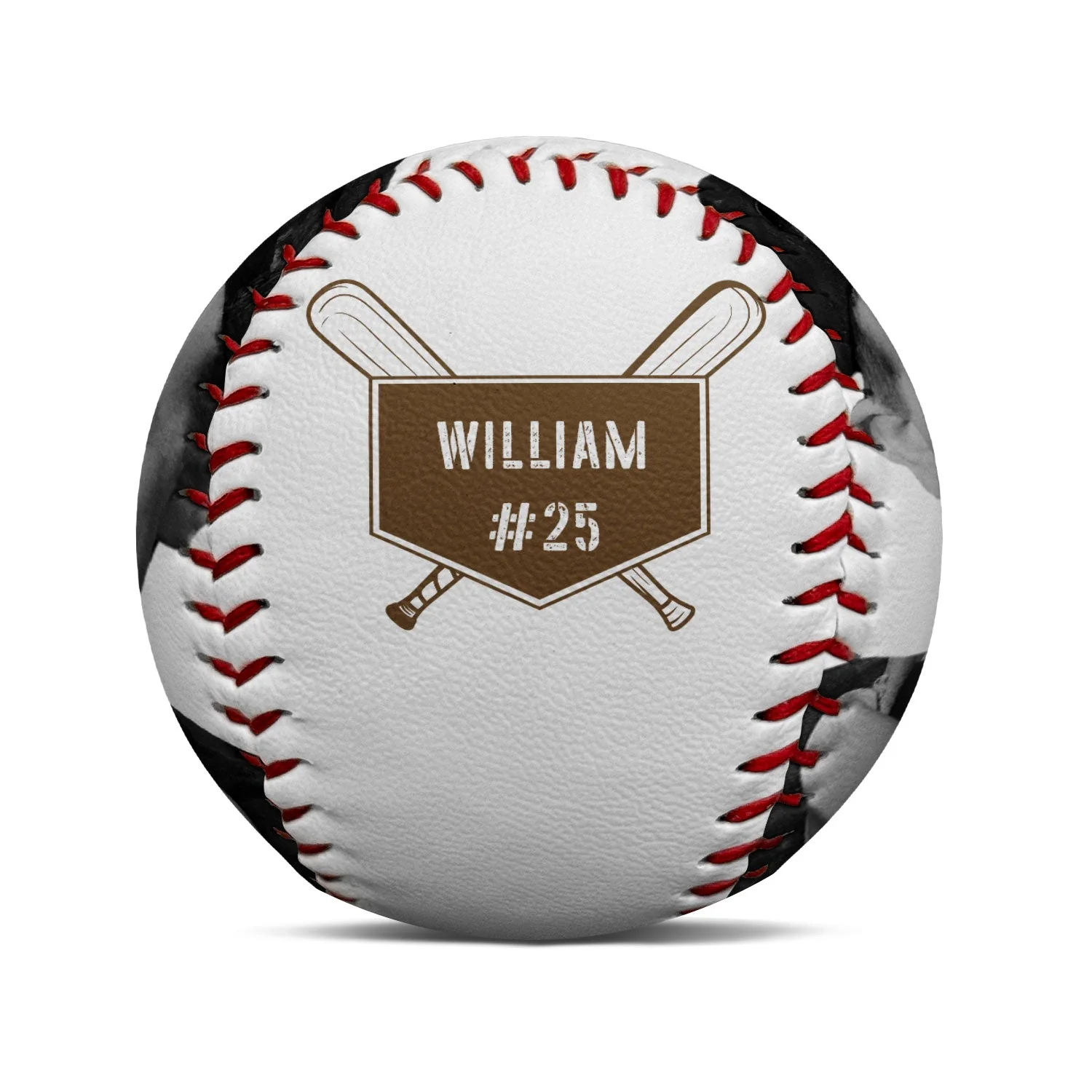 Custom Photo B&W Baseball Keepsake - Gift For Baseball Player - Personalized Baseball, Softball - Image 3