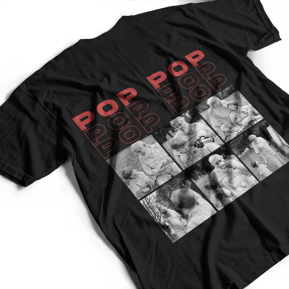 Custom Photo B&W Gift For Father - Personalised T Shirt - Image 3