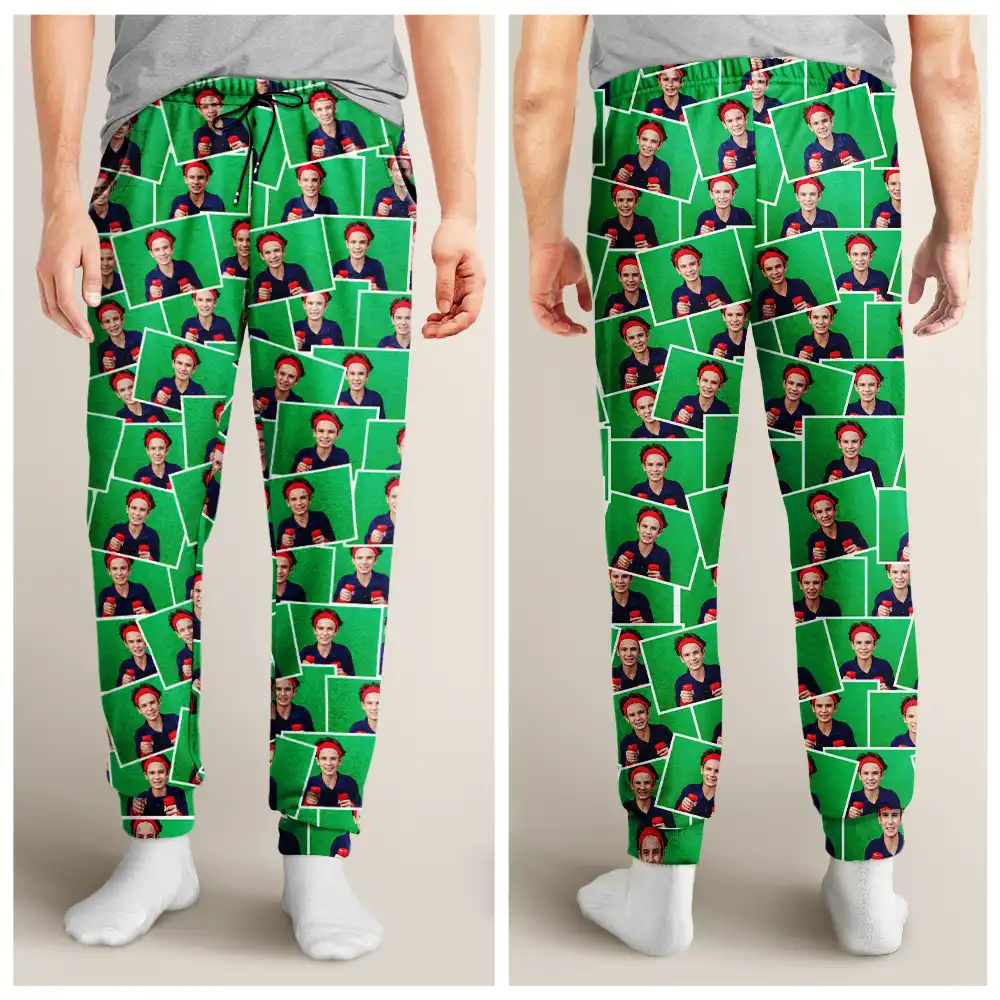 Custom Photo B&W Memory Family Best Friend Yourself - Personalized Pajama Pants - Image 4