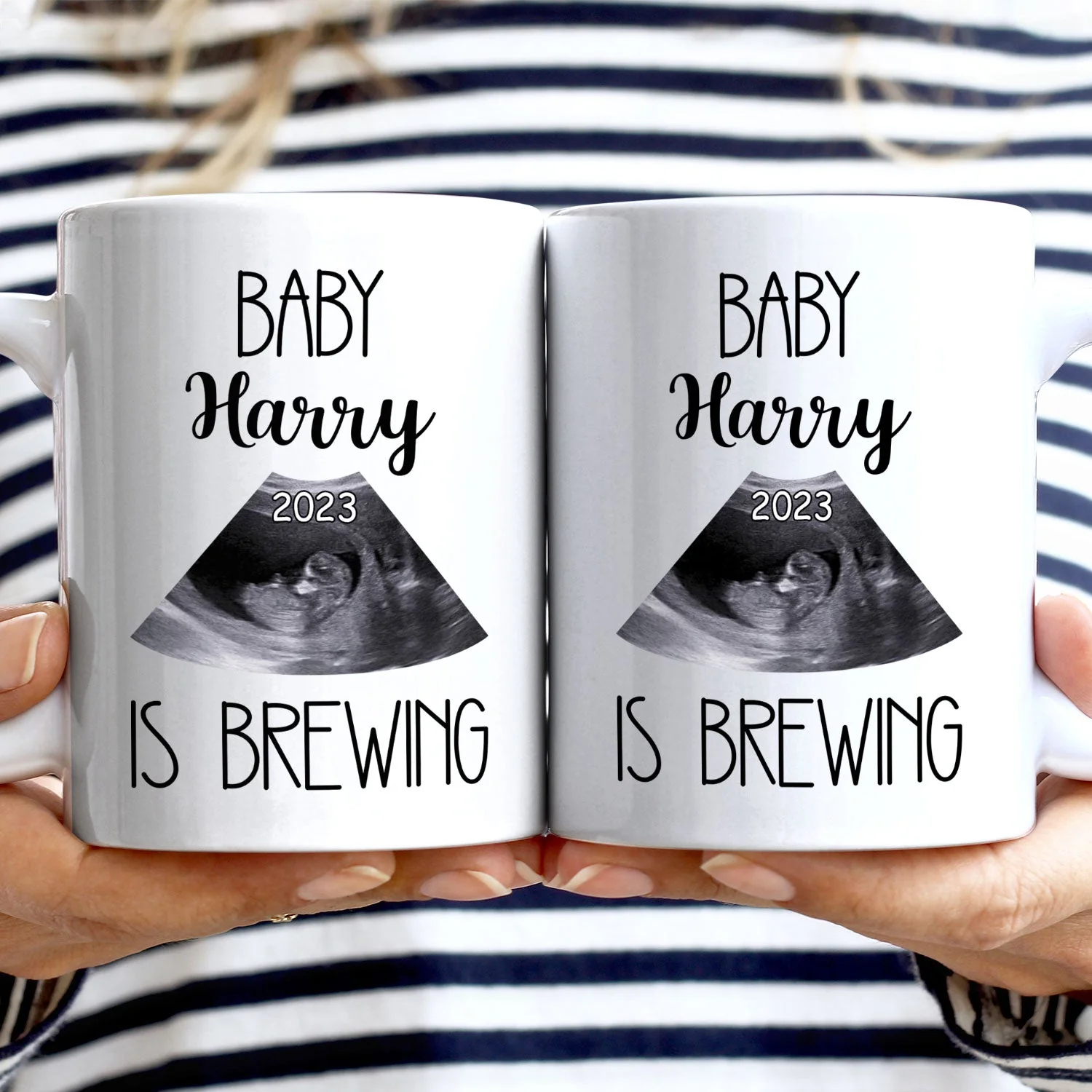 Custom Photo Baby Bump Is Brewing - Pregnancy Gift For Mom - Personalized Mug - Image 3