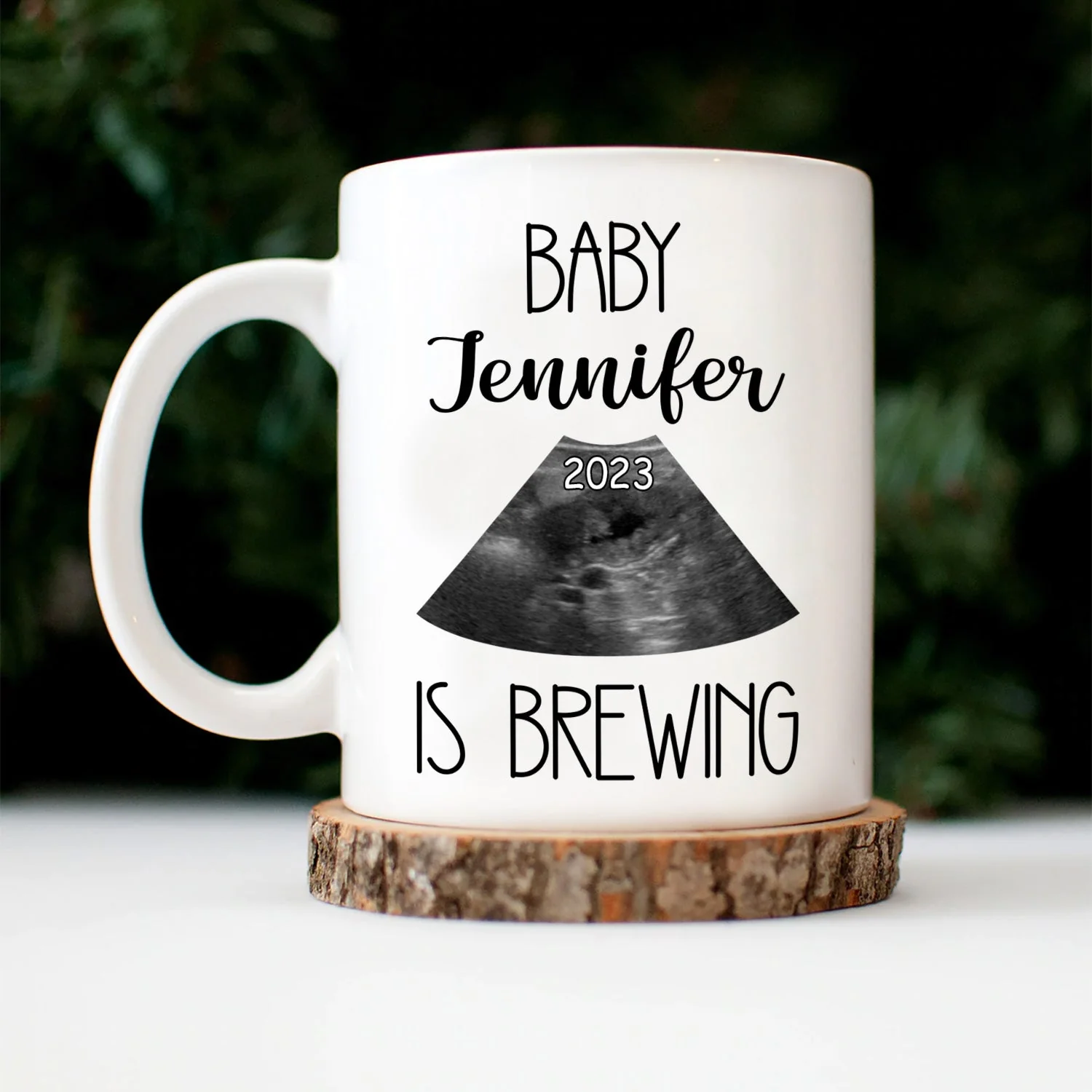 Custom Photo Baby Bump Is Brewing - Pregnancy Gift For Mom - Personalized Mug - Image 5