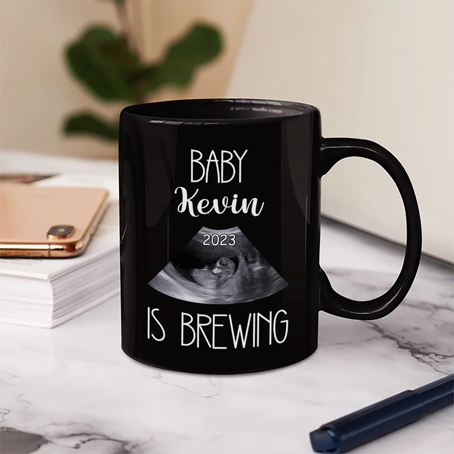 Custom Photo Baby Bump Is Brewing - Pregnancy Gift For Mom - Personalized Mug - Image 6
