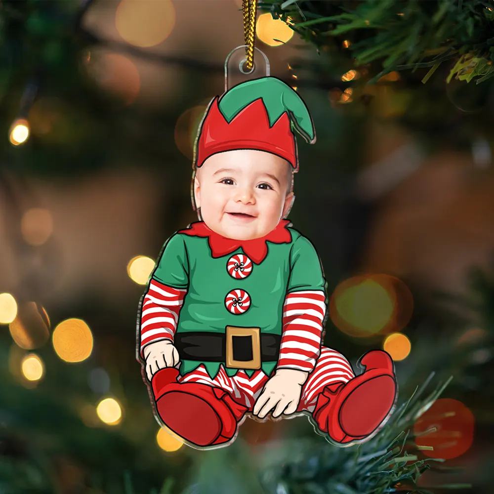 Custom Photo Baby Christmas Costumes - Personalized Cutout Acrylic Ornament - Image 4
