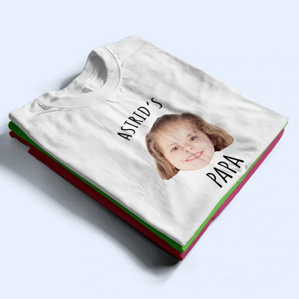 Custom Photo Baby Face Kid Face This Dad Belongs To - Personalized T Shirt - Image 4