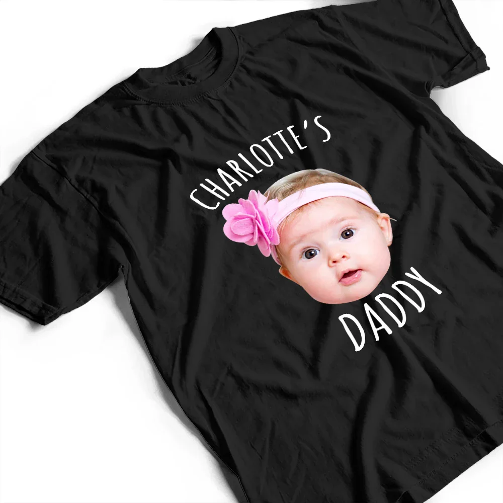 Custom Photo Baby Face Kid Face This Dad Belongs To - Personalized T Shirt - Image 7