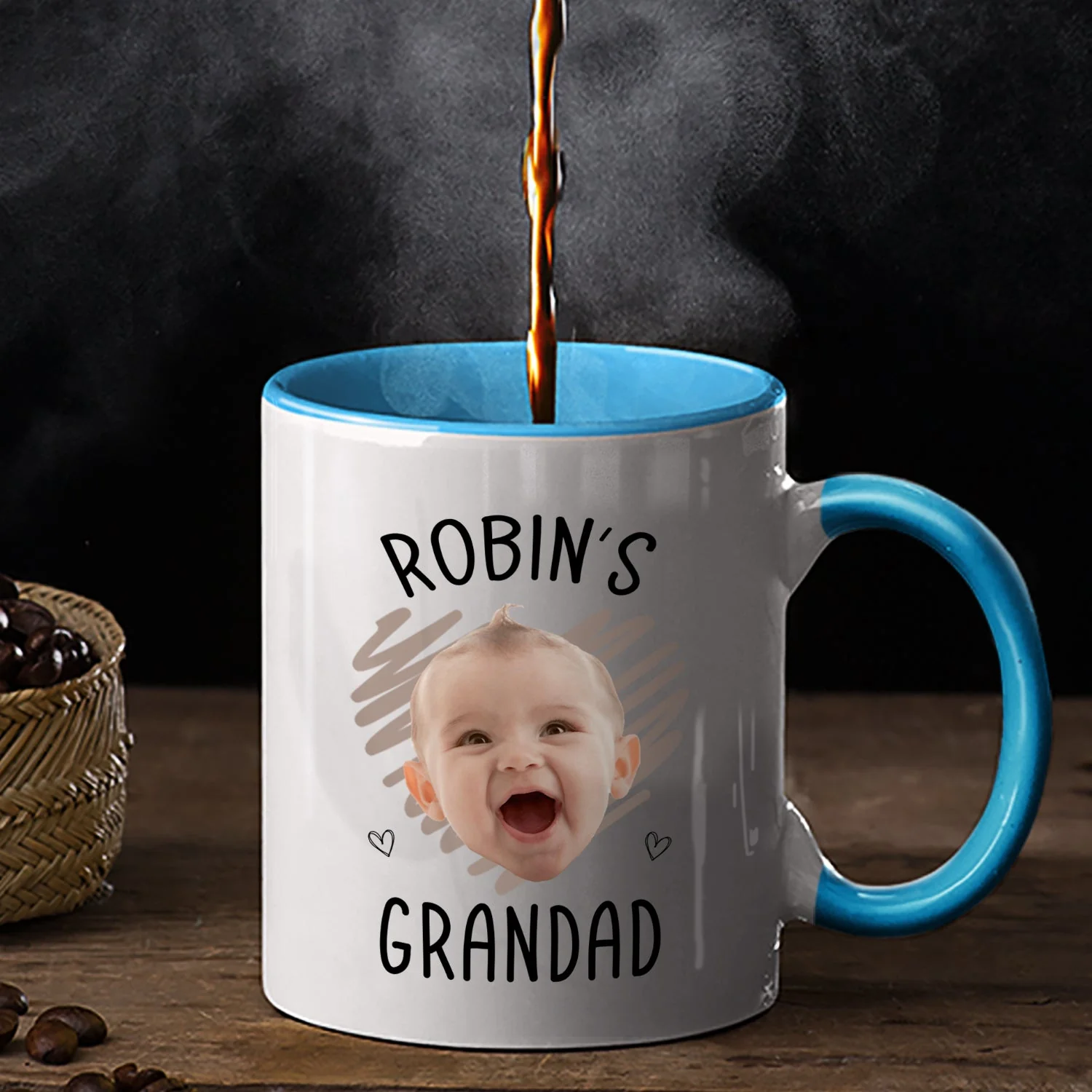 Custom Photo Baby's Grandma - Gift For Family, New Member - Personalized Accent Mug - Image 3