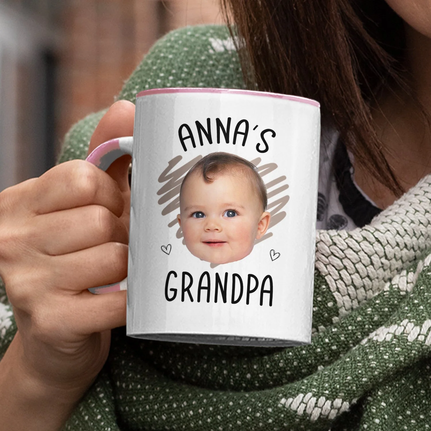 Custom Photo Baby's Grandma - Gift For Family, New Member - Personalized Accent Mug - Image 4