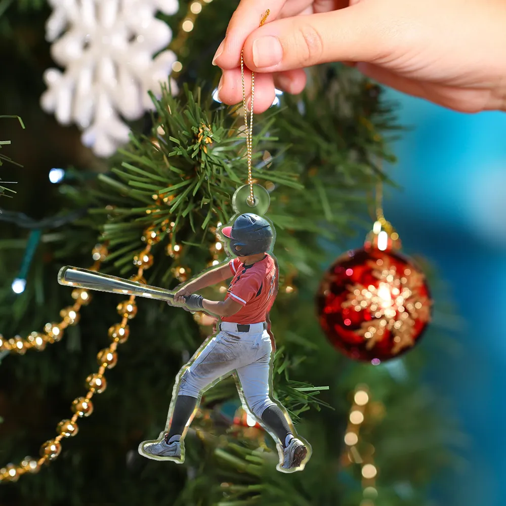 Custom Photo Baseball Players - Personalized Acrylic Photo Ornament - Image 4