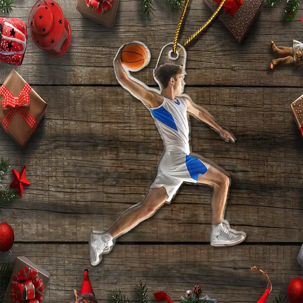 Custom Photo Basketball Players Christmas Decorations - Personalized Acrylic Photo Ornament - Image 6