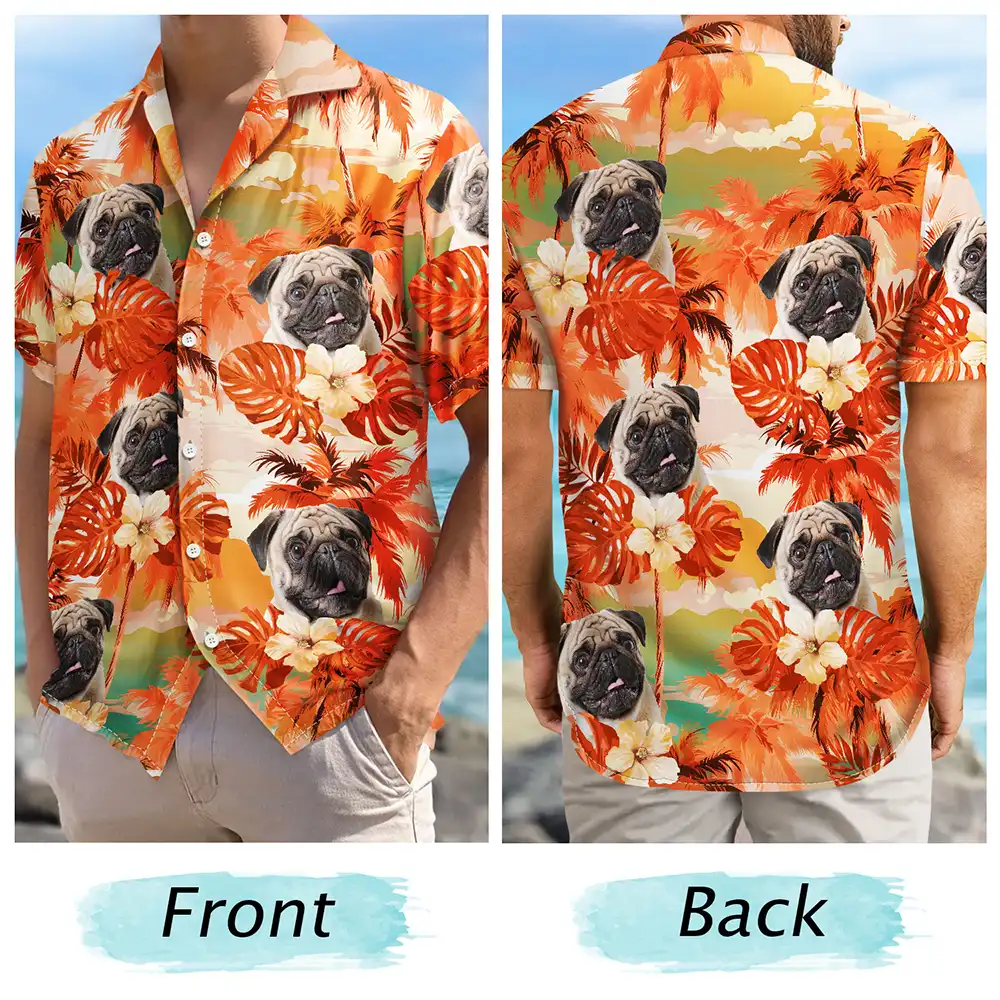 Custom Photo Beach Summer Tropical Fun Face Vacation Vibe - Personalized Hawaiian Shirt - Image 6