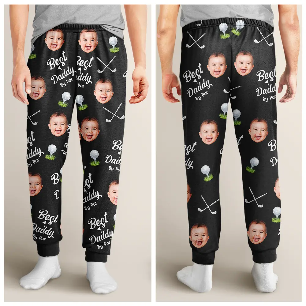 Custom Photo Best By Par For Him - Personalized Sweatpants - Image 5