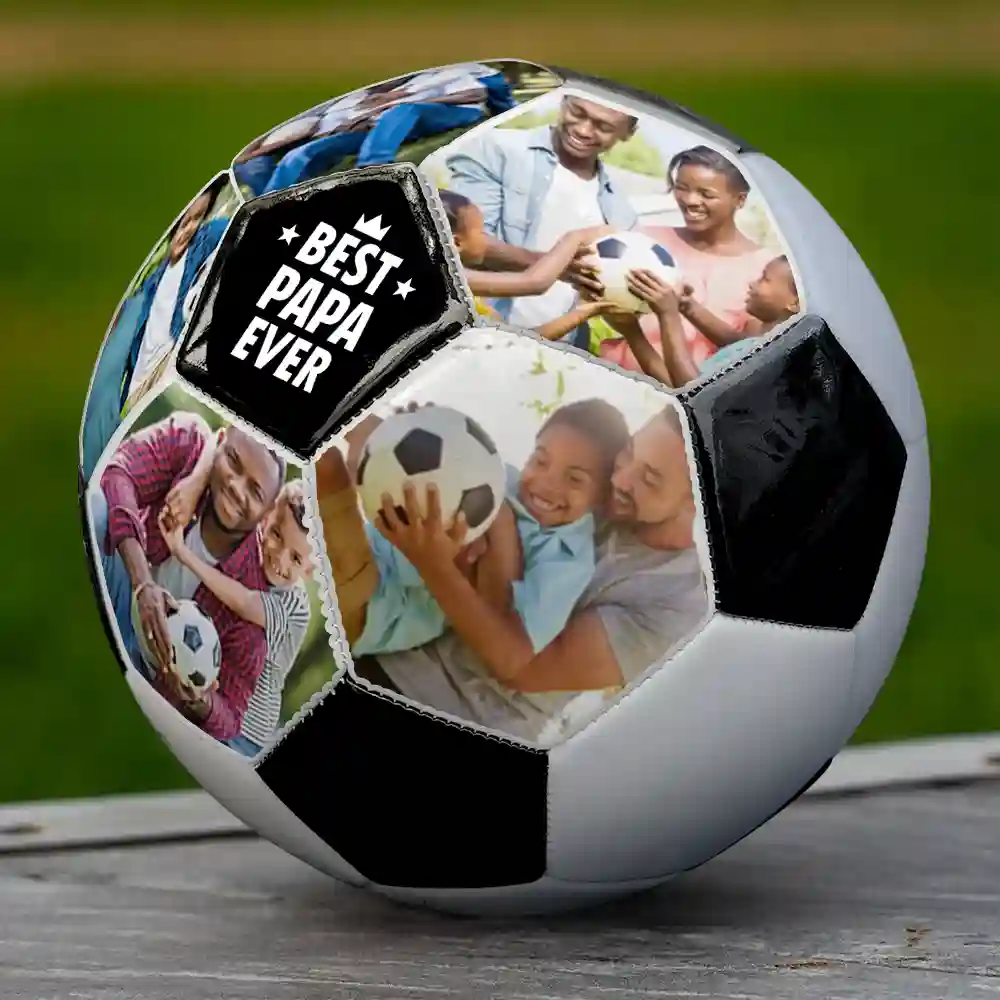 Custom Photo Best Coach Ever Best Dad Ever - Personalized Soccer Ball - Image 4