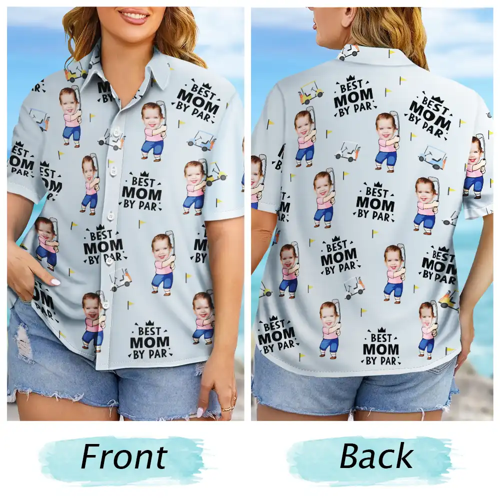 Custom Photo Best Dad By Par Funny Kid - Personalized Hawaiian Shirt - Image 7